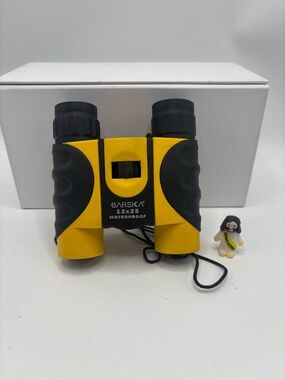 12x25 Waterproof Compact Binoculars - Yellow & Black